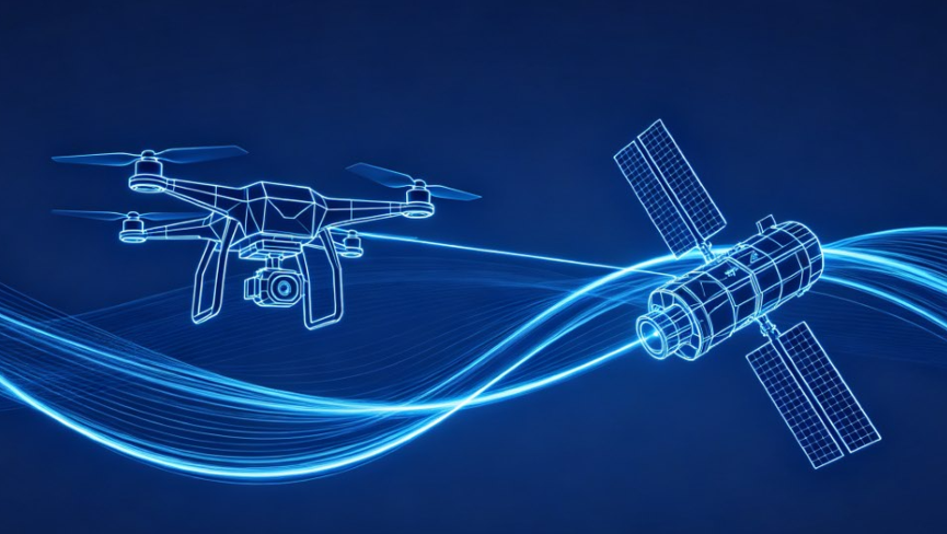 Air-Space Integrated Satellite Links For UAV